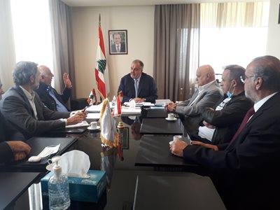 اجتماع وزير الصناعة جورج بوشكيان مع المجلس اللبناني لمصنّعي الألبان والأجبان LDB برئاسة جاك كلاسي.