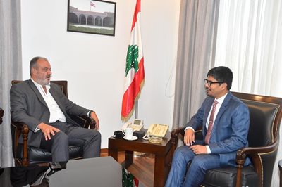 بوشكيان بحث مع سفير الهند العلاقات بين بيروت ودلهي